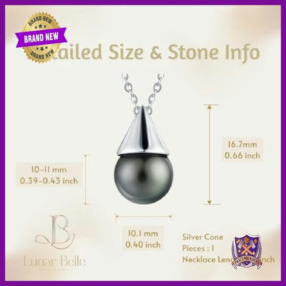 Amazon.com: NONNYL Gifts for Women Wife-Tahitian-Black-Pearl  Sterling Silver Tahitian Black Pearl Pendant Necklace Anniversary Gift